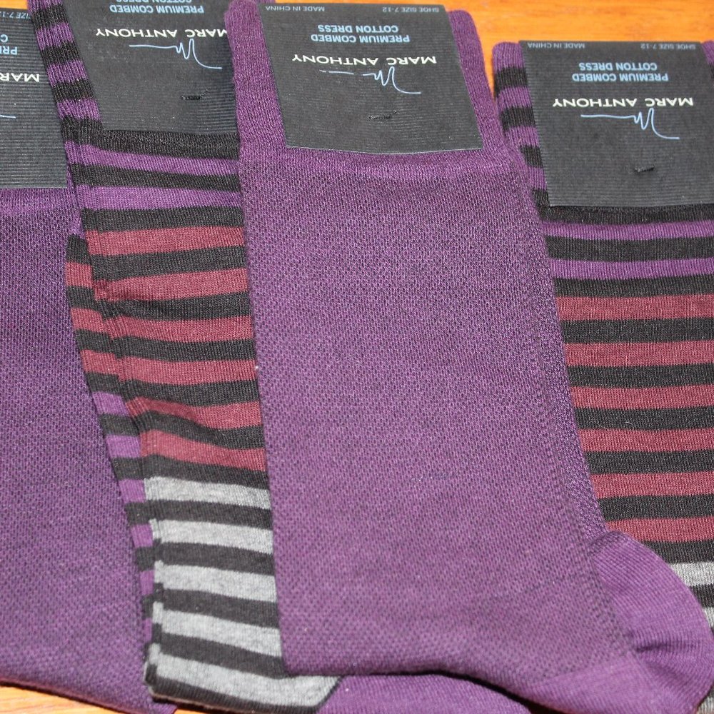 lot 4 Marc Anthony Socks Shoe sz. 7-12 Purple